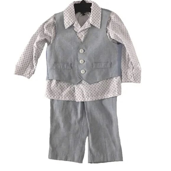 TFW Infant Boys Lightweight 3-Piece Dress Suit Set Formal Outfit 12m - Picture 1 of 6